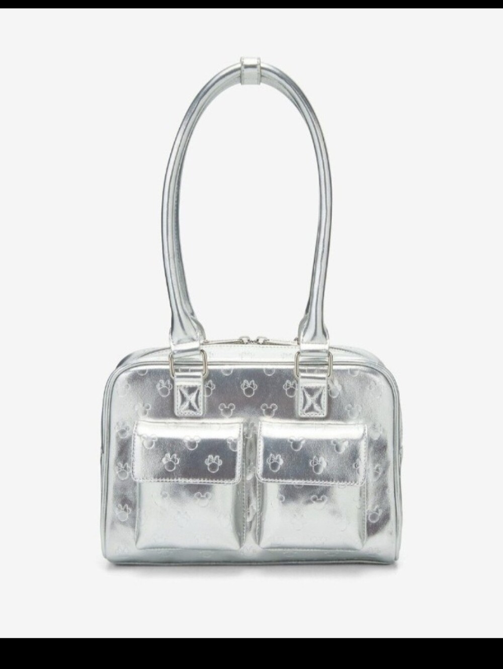 NWT Loungefly Disney Mickey& Minnie Silver Metallic Purse